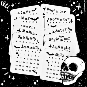 2025 SPOOOKY CALENDAR STICKER SET