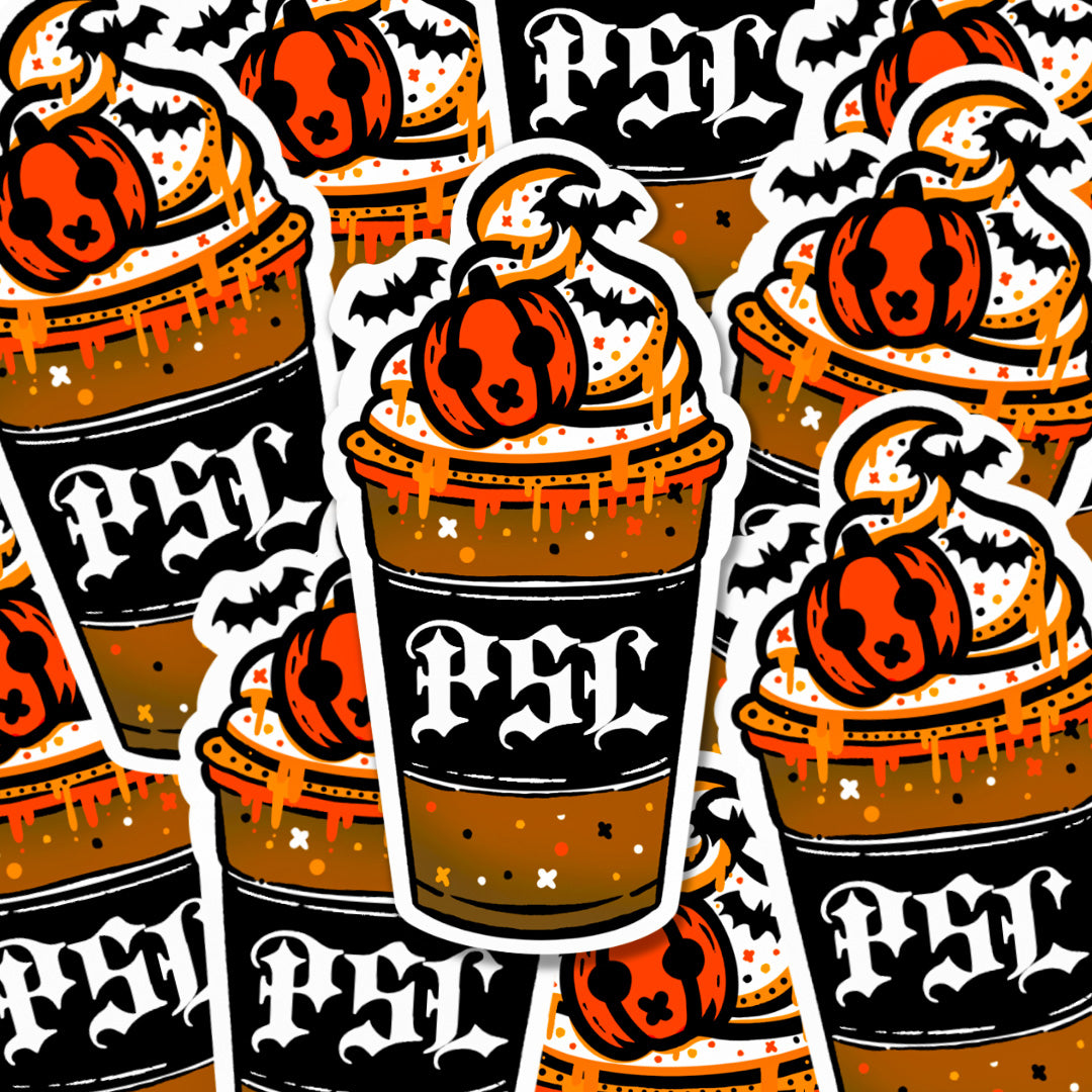 SPOOOKY PSL GLITTERY STICKER