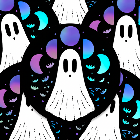 GHOSTIE MOONPHASE HOLOGRAPHIC VINYL STICKER