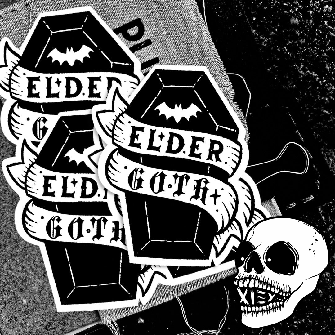 ELDER GOTH GLITTERY STICKER
