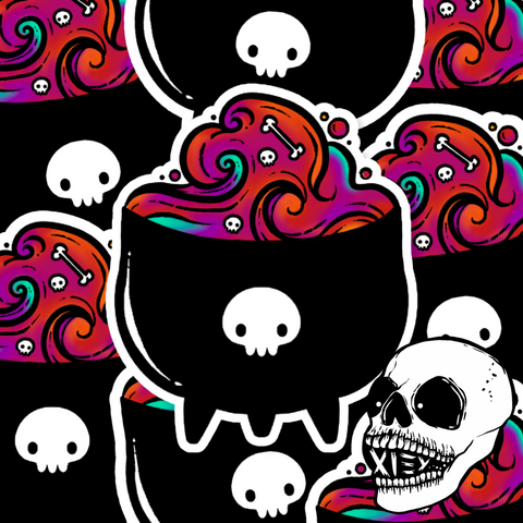 WITCHES BREW GLITTERY STICKER