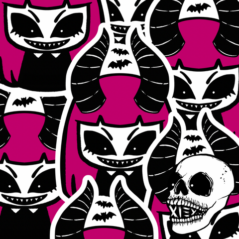 ONYX KRAMPUS GLITTERY STICKER