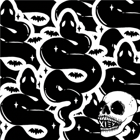 SPOOOKY SERPENT GLITTERY STICKER