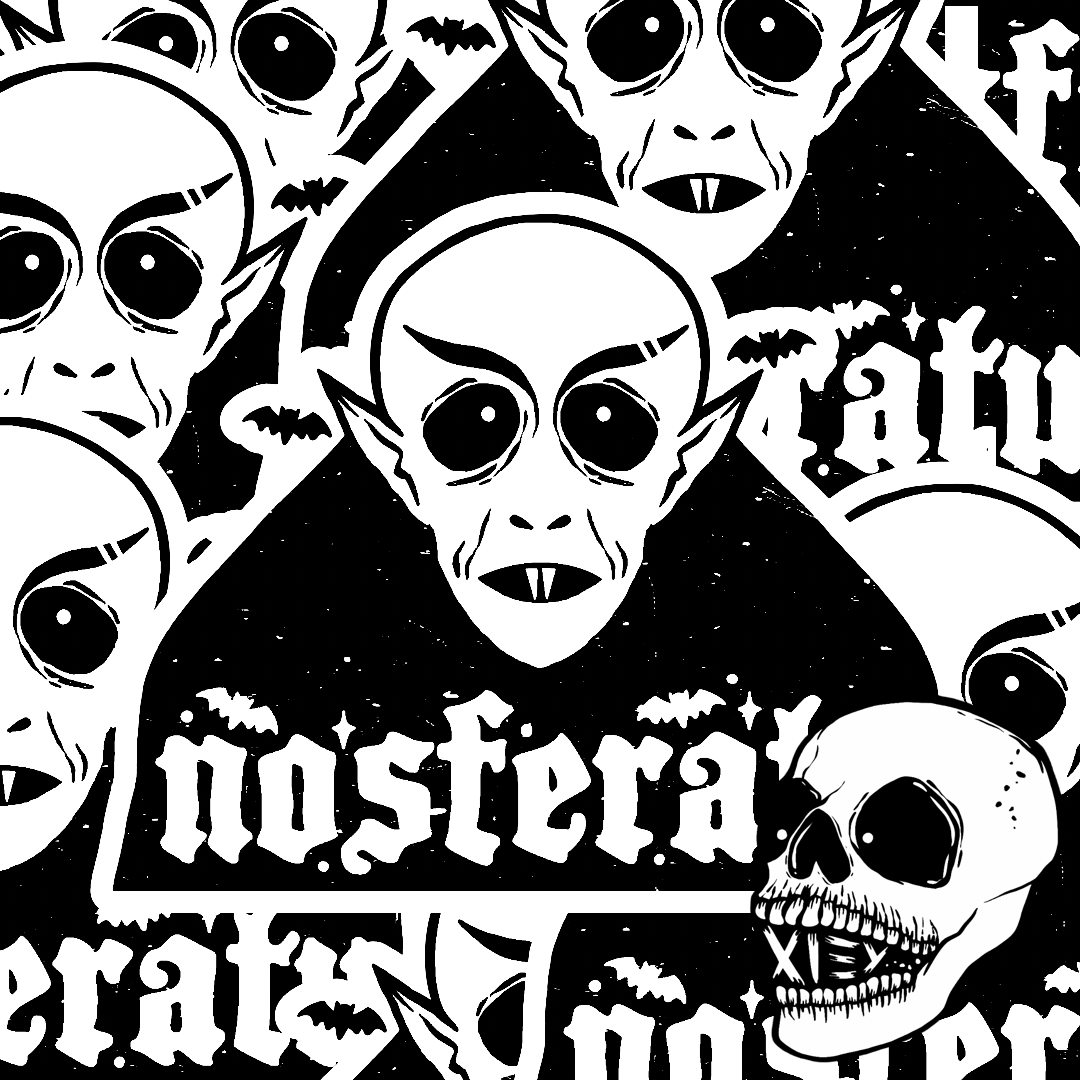 SPOOOKY NOSFERATU GLITTERY STICKER