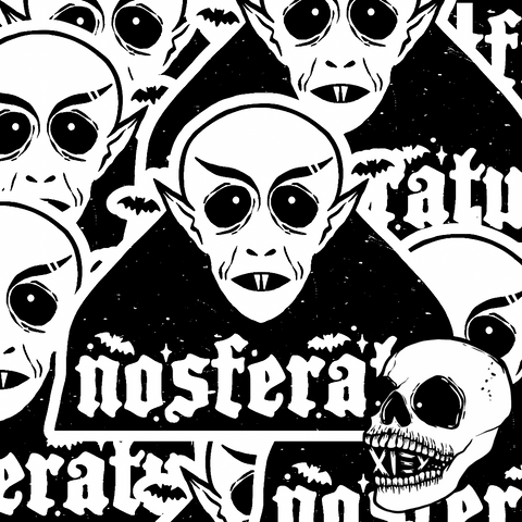 SPOOOKY NOSFERATU GLITTERY STICKER