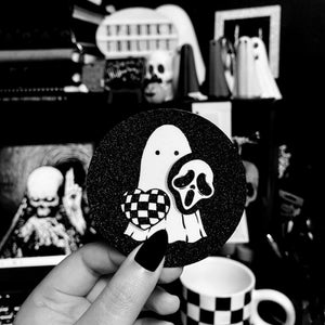 GHOSTFACE BB BOO GLITTERY STICKER