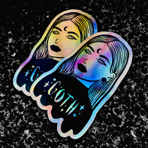 GOTH GHOUL HOLOGRAPHIC VINYL STICKER