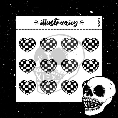 X0017 CHECKERED HEART