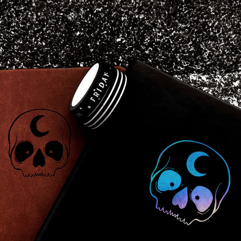 [HALLOWEEN HEXCLUSIVE] KOSMIK SKULL JOURNAL + TWO GOTH WASHI SET [IMPORTANT : NO CODES ALLOWED / PLEASE ONLY CHECKOUT “ONE” SET AT A TIME AND NO ADDITIONAL ITEMS ADDED TO CART]