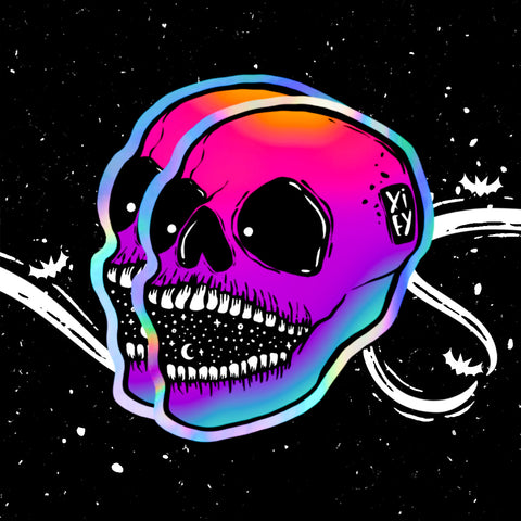 NOVA SKULL HOLOGRAPHIC VINYL STICKER