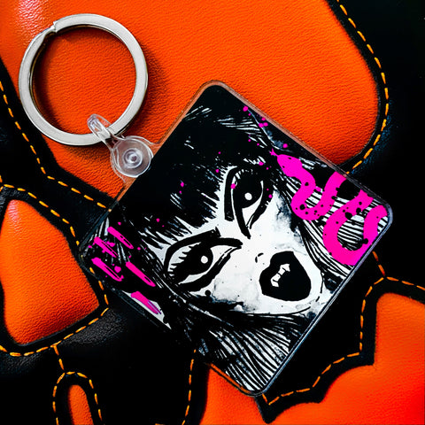 EXCLUSIVE ELVIRA [MISTRESS OF THE DARK] ACRYLIC KEYCHAIN